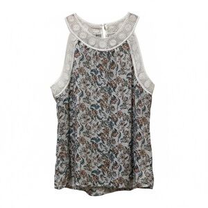 Pale Sky NWT floral lace top, medium